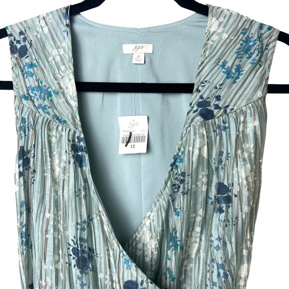 NWT J. Jill Floral Sleeveless Midi Wrap Dress Sundress V-Neck Sz 12 - Picture 3 of 10